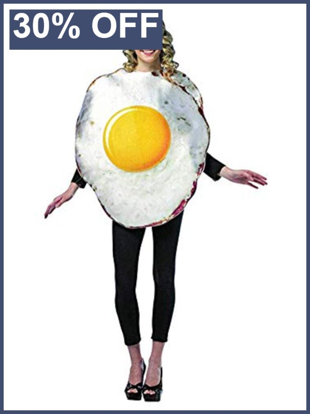 Adult Fried Egg Costume One Piece Tunic Halloween Cosplay Outfit